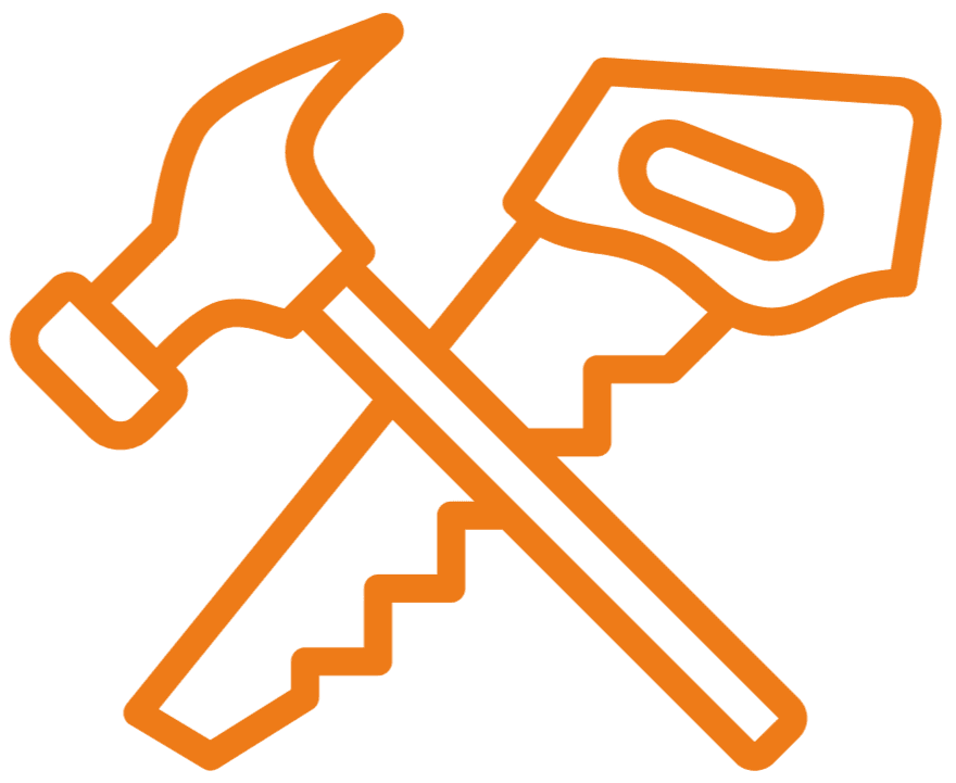 Icon of tools, representing general construction or steel installation